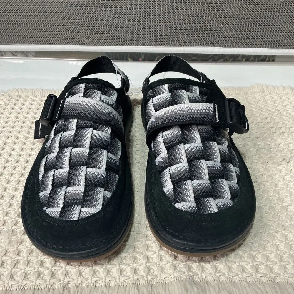 Chaco Canyon Woven Clog - Fade Black/White Men's Size 10 Adjustable Sandals